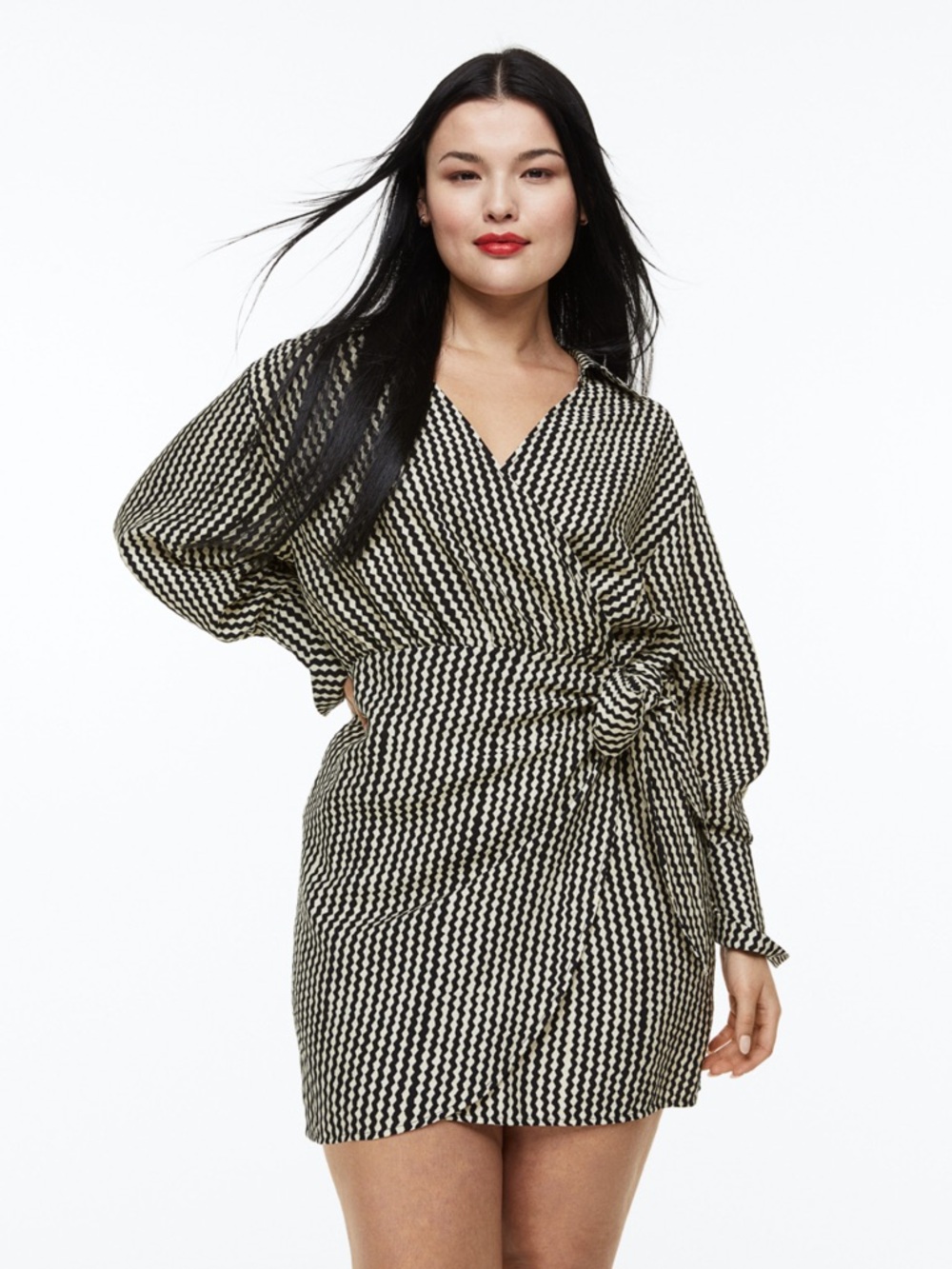 H&M Black and White Mini Dress